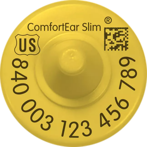 Z-Tag EID ComfortEar Slim RFID USDA 840 FDX Buttons - Tamperproof - Loose Bag (25/bag)