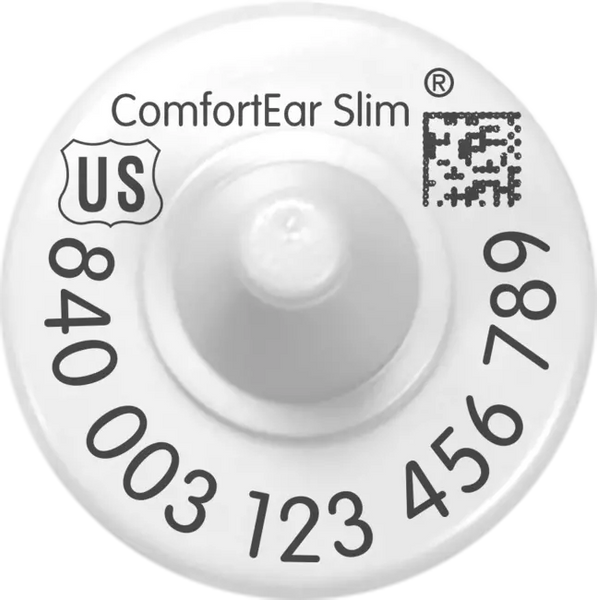 Z-Tag EID ComfortEar Slim RFID USDA 840 HDX Buttons - Tamperproof - Sequential Strips (25/bag)
