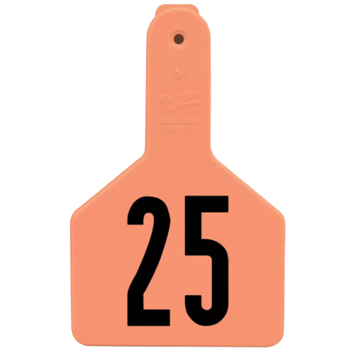Bag of 25 Pre-Numbered Ear Tags: ZTag Z1 No Snag Tag Long Neck