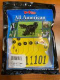 Y-Tex AA Bag of Medium 3* Pre-Numbered (101 to 200) Tags With Buttons (100/bag)