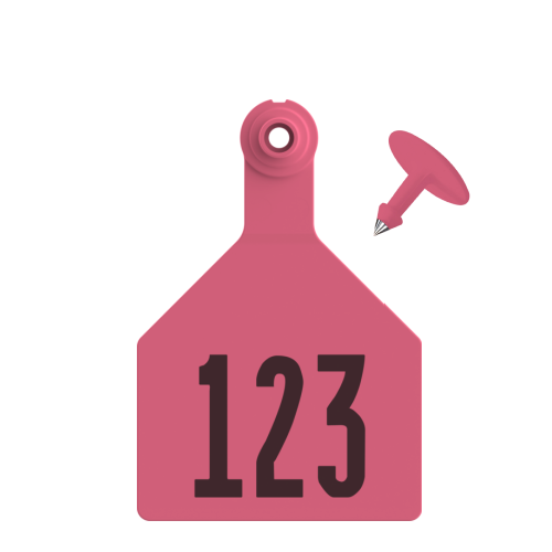 Dark Pink Z-Tag Bag of Stockman 2-Piece Cow Pre-Numbered (1 to 25) Tags With Buttons (25/bag)