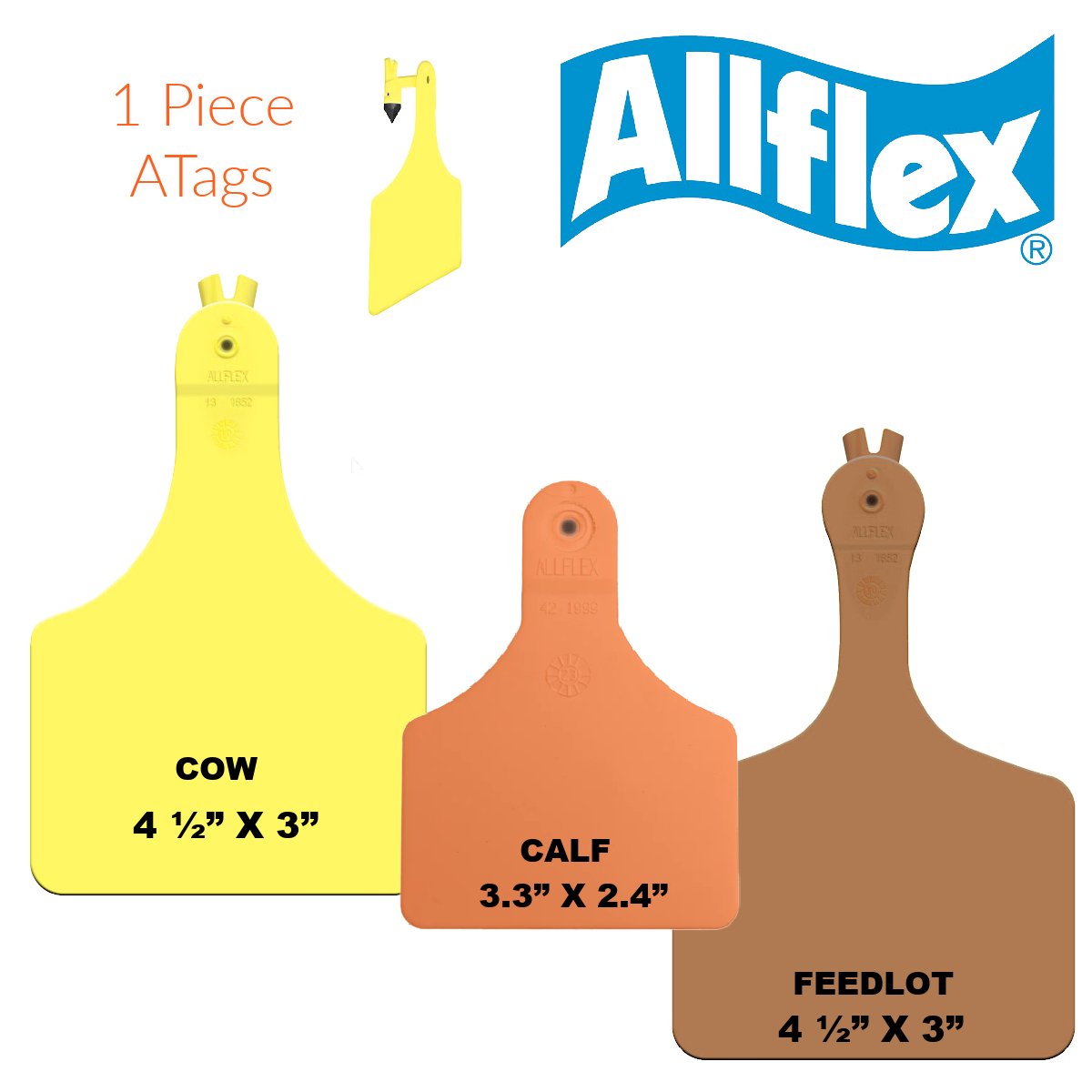 Allflex ATags 1 Piece Ear Tags
