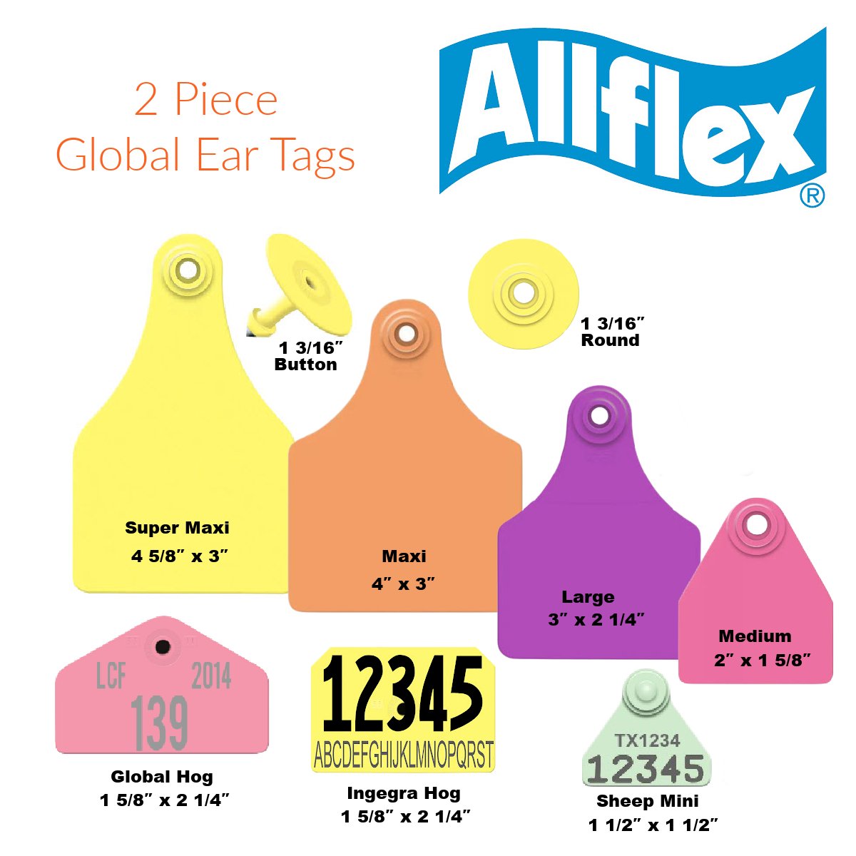 CCK Sells Allflex 2 piece Global ear tags