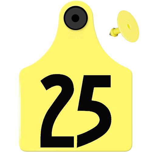 Allflex Global Large Numbered 1 Side Tag With Button - Tamperproof - Matched Set - FDX
