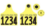 Allflex - Dairy Double - 2 Global Maxi Numbered 1 Side Tags With Buttons - Tamperproof - USDA 840 Matched Set - FDX