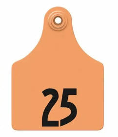 Orange Allflex Global Maxi Pre-Numbered Tags With Buttons 1 to 25