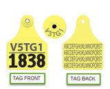 Allflex Global Large Deer Tag Unique/Tag Number with Custom Back for TPWD Whitetail ID program
