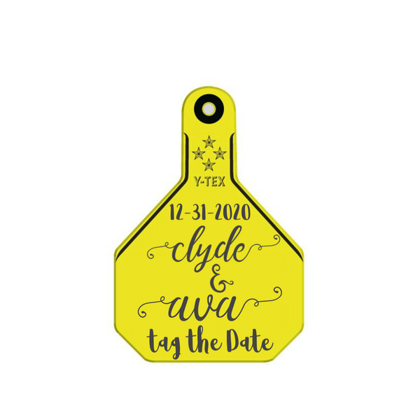 Y-TEX Medium Save the Date Tag Custom both sides