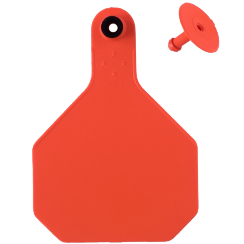 Y-Tex AA Large 4* Numbered 1 Side Tag With Button - Tamperproof - USDA 840 Visual