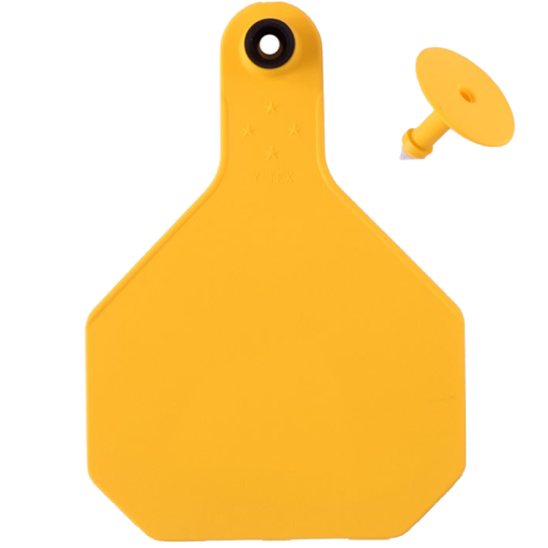 Y-Tex AA Large 4* Numbered 1 Side Tag With Button - Tamperproof - USDA 840 Visual
