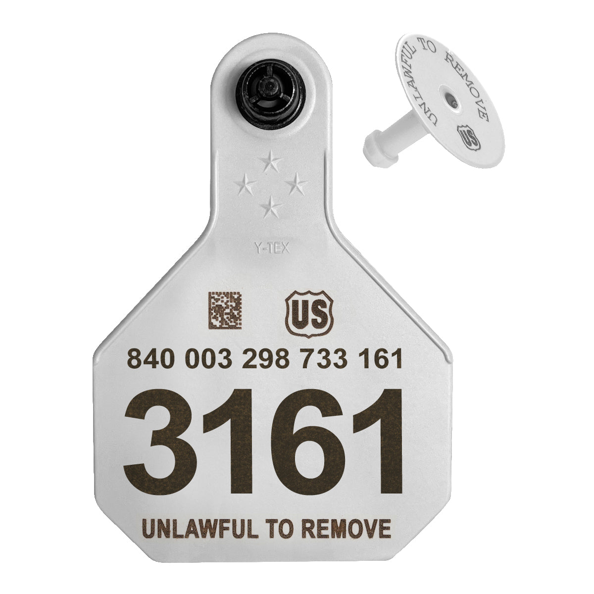 Numbered RFID UHF Ear Tag: Y-Tex Large USDA 840 UHF Ear Tag, Long-Range ...