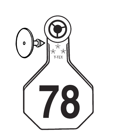 Y-Tex AA Large 4* Numbered 2 Sides Tag With Button - Tamperproof