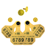 Y-Tex - Dairy Double - 2 AA Medium 3* Numbered 2 Sides Tags With Buttons - Tamperproof - Matched Set - HDX