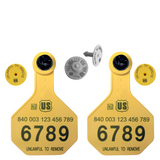 Y-Tex - Dairy Double - 2 AA Medium 3* Numbered 1 Side Tags With Buttons - Tamperproof - Matched Set - HDX