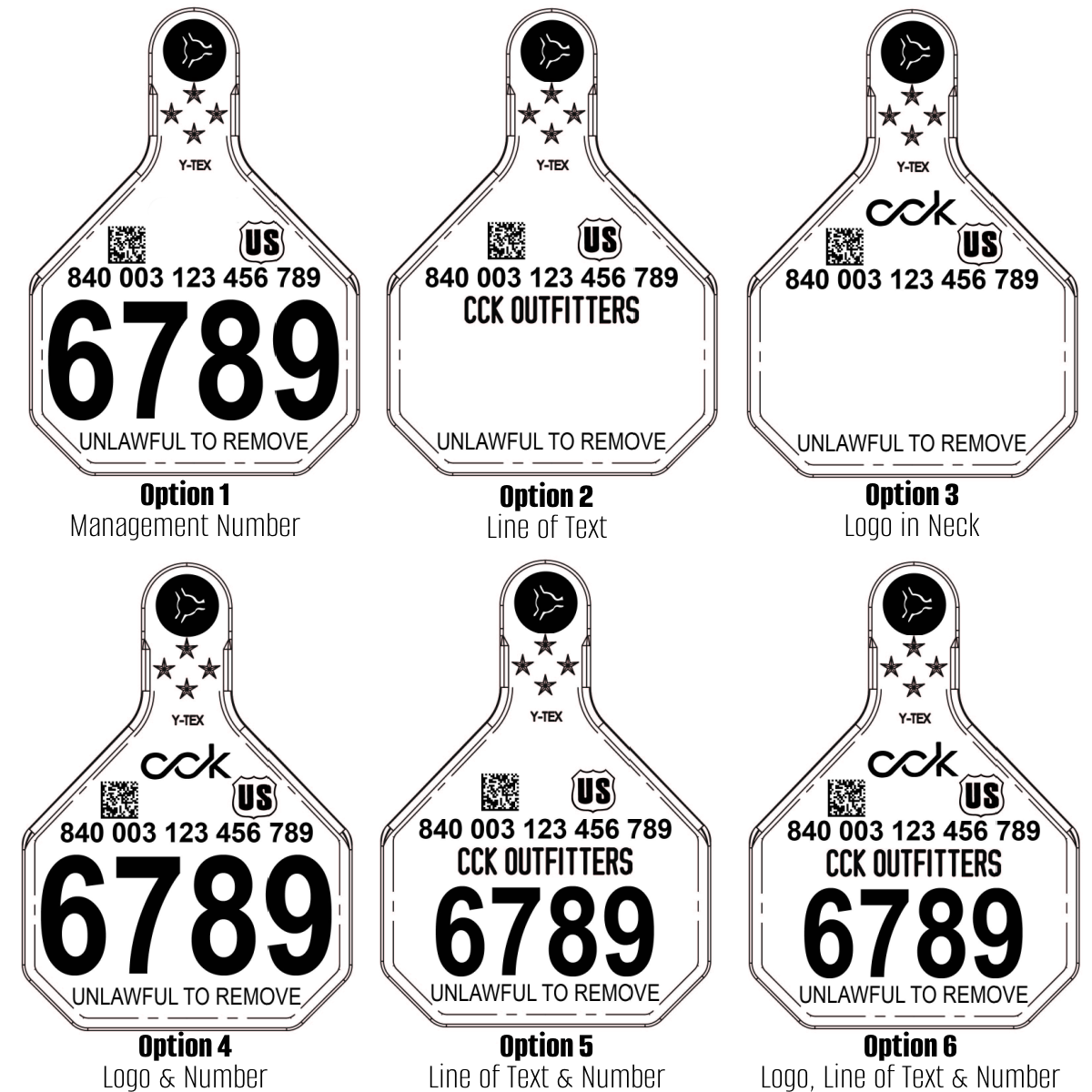 Official USDA Custom Ear Tag: Y-Tex Medium USDA visual tag for calves ...