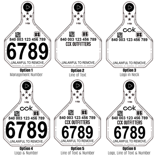 Y-Tex AA Medium 3* Custom 1 Side Tag With Button - Tamperproof - USDA 840 Visual
