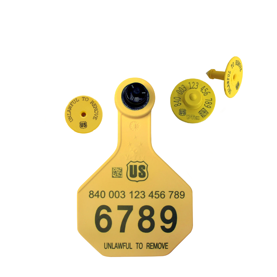 Y-Tex AA Medium 3* Numbered 1 Side Tag With Button - Tamperproof - Matched Set - FDX