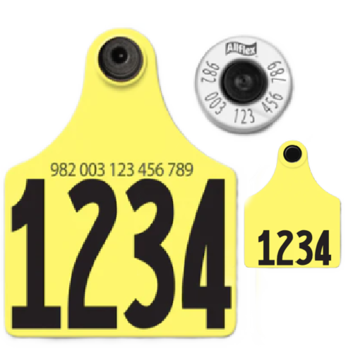 Allflex Global Maxi Numbered 2 Sides Tag With Button - Tamperproof - Matched Set - HDX