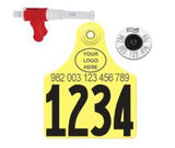 Allflex Global Maxi Custom 1 Side Tag With Button - Tissue Sampling - Tamperproof - Matched Set - HDX