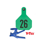 100 Y-Tex Numbered 1 to 100 Cow Size Ear Tags with Free Applicator