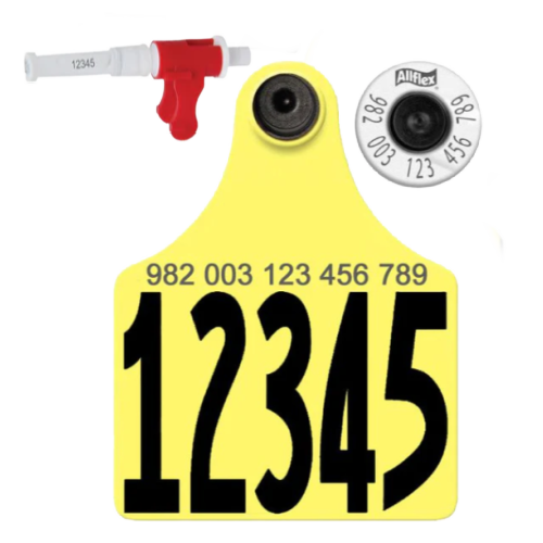 Allflex Global Maxi Numbered 1 Side Tag With Button - Tissue Sampling - Tamperproof - Matched Set - HDX