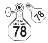 Y-Tex AA Medium 3* Custom 2 Sides Tag With Button - Tamperproof