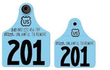 Allflex Global Maxi Numbered 1 Side Tag With Large Male Numbered 1 Side Tag - Tamperproof - USDA 840 Visual