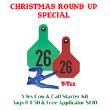 Y-Tex Numbered 1 to 50 Cow & Calf Herd Starter Package with Free Applicator