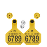 Y-Tex - Dairy Double - 2 AA Large 4* Numbered 2 Sides Tags With Buttons - Tamperproof - Matched Set - HDX