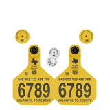 Y-Tex - Dairy Double - 2 AA Large 4* Custom 2 Sides Tags With Buttons - Tamperproof - Matched Set - HDX