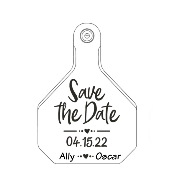 Y-TEX Medium Save the Date Tag Custom both sides