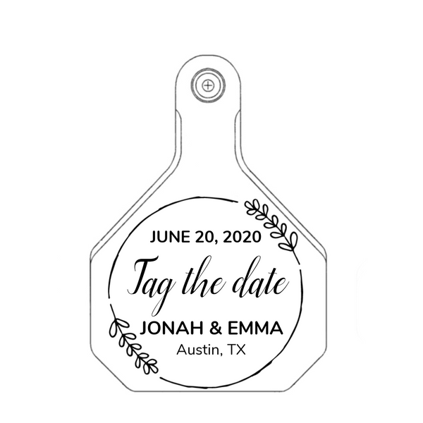 Y-TEX Medium Save the Date Tag Custom both sides