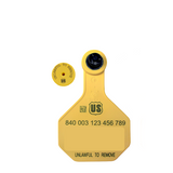 Y-Tex AA Medium 3* Blank Tag With Button - Tamperproof - USDA 840 Visual