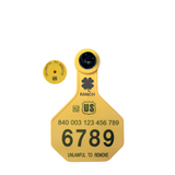 Y-Tex AA Medium 3* Custom 1 Side Tag With Button - Tamperproof - USDA 840 Visual