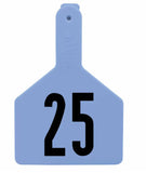 Z-Tag Bag of Z1 1-Piece Long Neck Calf Pre-Numbered Tags (25/bag)