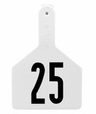 Z-Tag Bag of Z1 1-Piece Long Neck Calf Pre-Numbered Tags (25/bag)