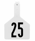 Z-Tag Bag of Z1 1-Piece Cow Pre-Numbered Tags (25/bag)