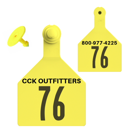 Z-Tag Stockman 2-Piece Cow Custom 2 Sides Tag With Button - Tamperproof