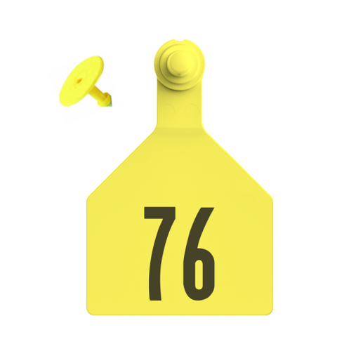 Z-Tag Stockman 2-Piece Cow Numbered 1 Side Tag With Button - Tamperproof