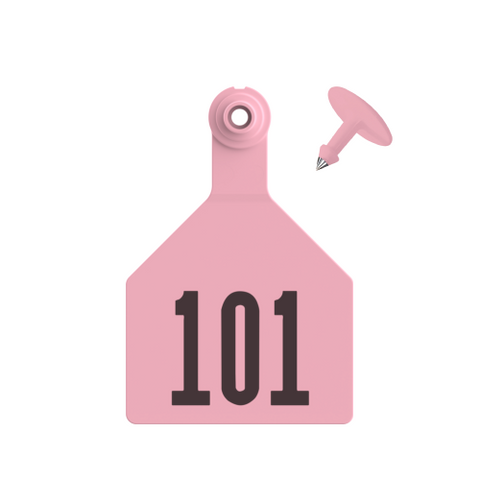 Light Pink Z-Tag Bag of Stockman 2-Piece Cow Pre-Numbered (1 to 25) Tags With Buttons (25/bag)