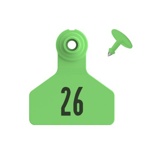 Dark Green Z-Tag Bag of Stockman 2-Piece Small Animal Pre-Numbered Tags With Buttons (25/bag)