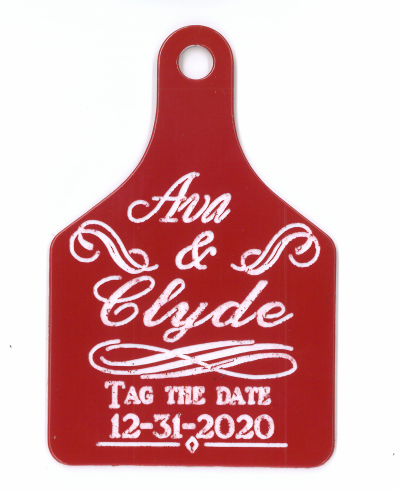 Ritchey Large Engraved Custom Save the Date Tag