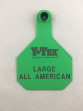 Y-Tex AA Large 4* Custom 2 Sides Tag With Button