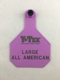 Y-Tex AA Large 4* Custom 2 Sides Tag With Button