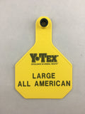 Y-Tex AA Large 4* Custom 2 Sides Tag With Button