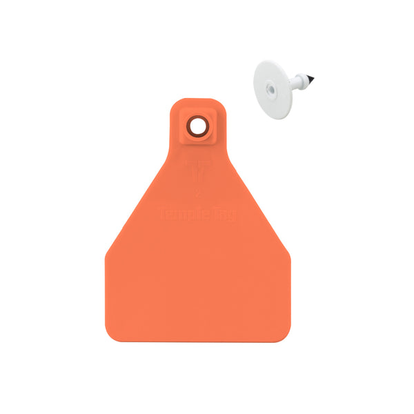 TEMPLE TAG Herdsman Tamperproof Medium Calf Blank Ear Tag with Button (25/bag)