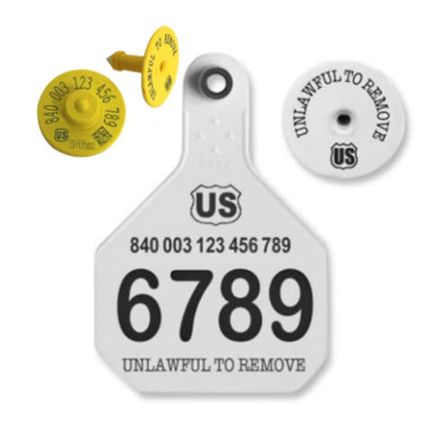 Y-Tex AA Large 4* Numbered 1 Side Tag With Button - Tamperproof - Matched Set - FDX